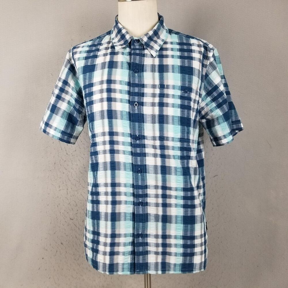 Patagonia Shirt Mens Large Plaid Organic Cotton Button Up Summer Casual Outdoors